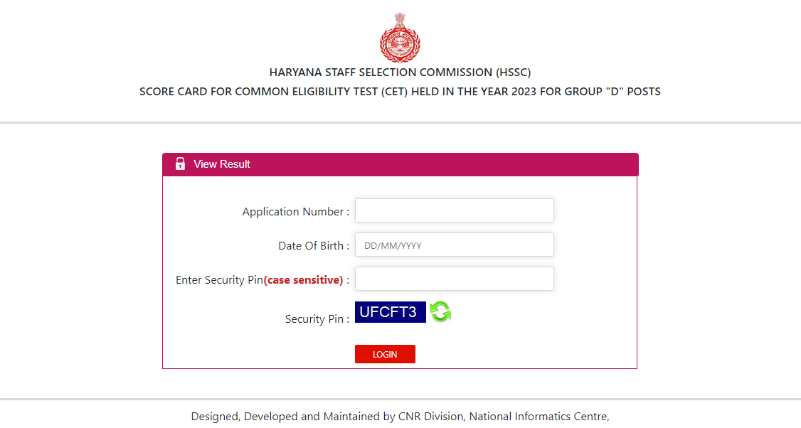 CET Group D Result 2024 Haryana